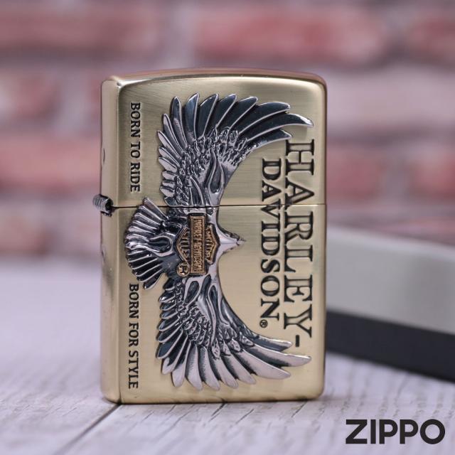 ZIPPO/ハーレーダビッドソン　BSイブシ　銀イブシ＋ゴールドコンビメタル貼り　2022モデル HDP-77画像6