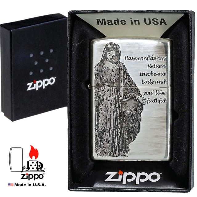 ZIPPO/ マリア　エッチング　シルバーいぶし　JM-KB画像3