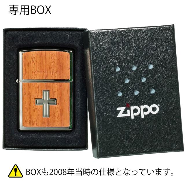 ZIPPO/在庫限り　クロス　十字架　木貼り　LEGEND LOVE　2008年製　銀メッキ　KIBARI画像3