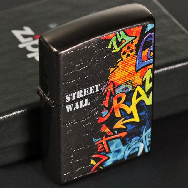 ZIPPO/ストリート　ウォール　オイルライター　黒ニッケルバレル　インクジェット印刷　エッチング　SW-KC像5