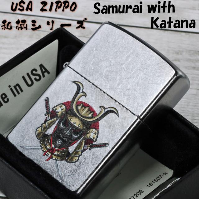 ZIPPO/USA ZIPPO　和柄シリーズ　侍と刀　兜　Samurai with Katana　ストリートクローム　プリント加工　Z207-107668画像2