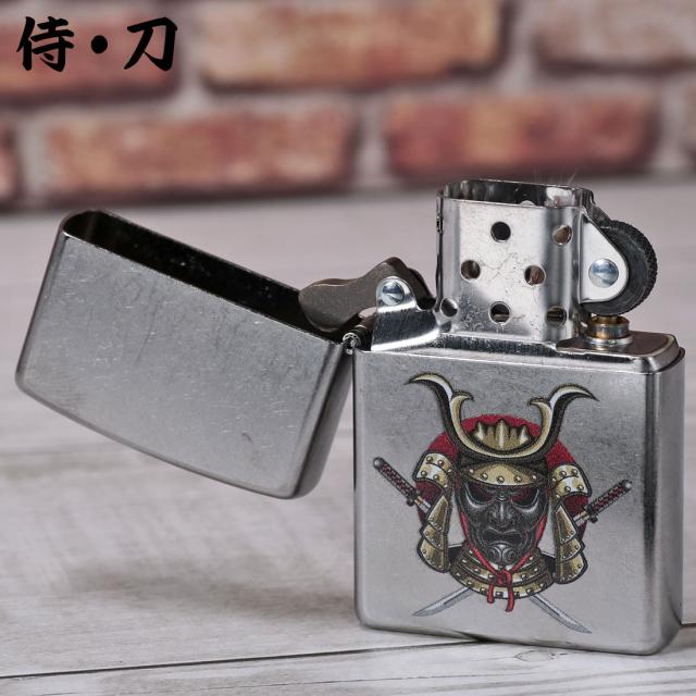 ZIPPO/USA ZIPPO　和柄シリーズ　侍と刀　兜　Samurai with Katana　ストリートクローム　プリント加工　Z207-107668画像4