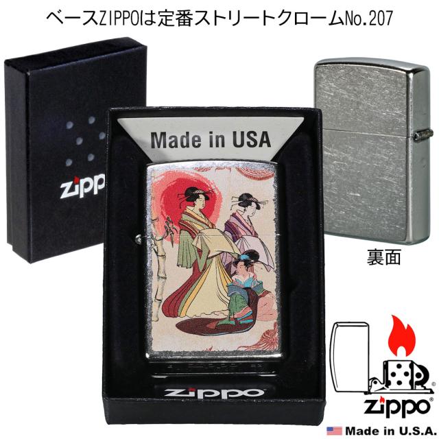 ZIPPO/USA ZIPPO　和柄シリーズ　浮世絵　　Ukiyoe Style　ストリートクローム　プリント加工　Z207-107671画像3