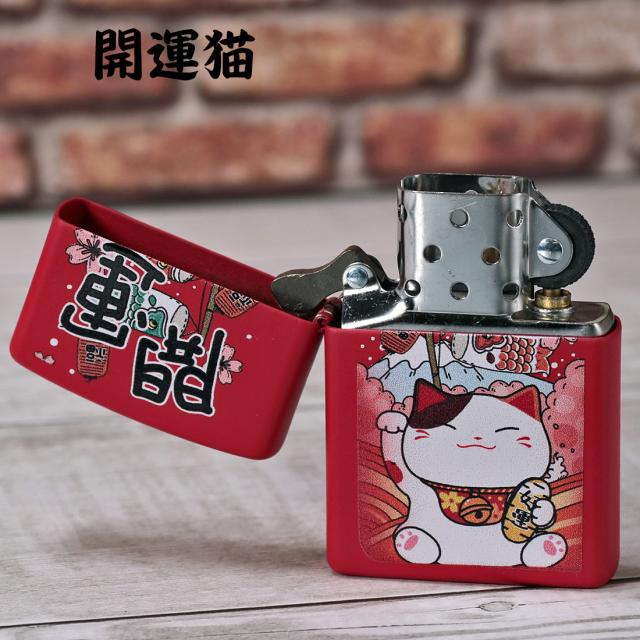 ZIPPO/USA ZIPPO　和柄シリーズ　招き猫　Red Matte Lucky Cat　レッドマット　赤　プリント加工　Z233-1076707画像4