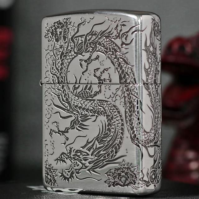 ZIPPO/2面龍 銀イブシ　2面連続エッチング　シルバーいぶし　竜　ドラゴン 2MENRYU-SV画像4