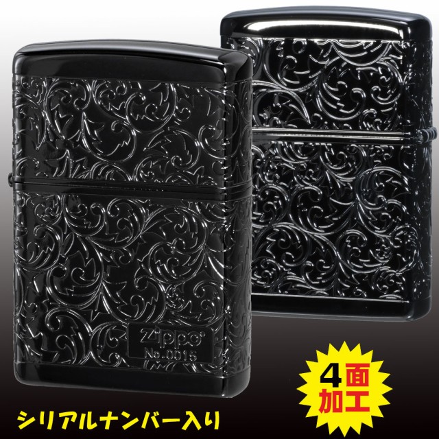 100％品質 zippo 黒チタンコーティング 4面連続加工 アラベスク ジッポー その他
