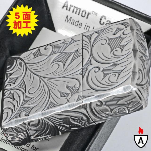 ZIPPO/Armor 5面立体彫刻 LEAF リーフ 銀いぶし 5NC-LEAF S 　画像3