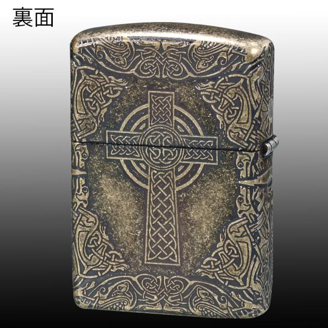 ZIPPO/アーマー ZIPPO Armor ケルティッククロス 真鍮イブイバレル 4面エッチング加工 CELTIC-CRS-BIB画像4