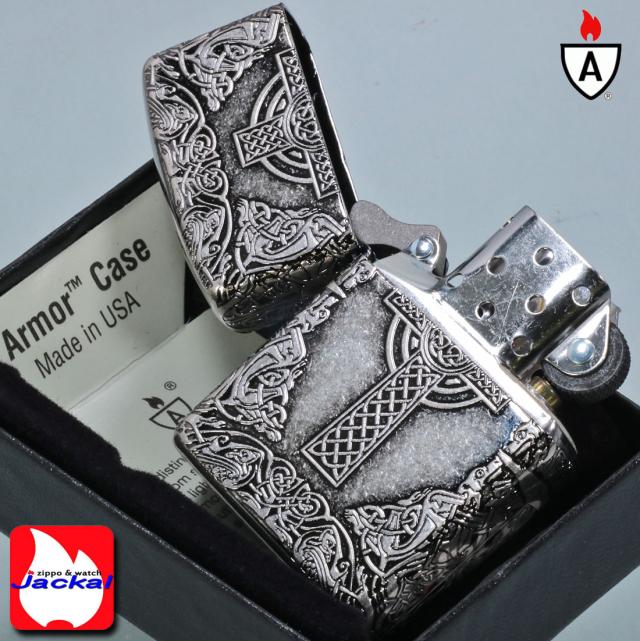 ZIPPO/アーマー ZIPPO Armor ケルティッククロス　ニッケルイブイバレル　4面エッチング加工　CELTIC-CRS-NIB画像5