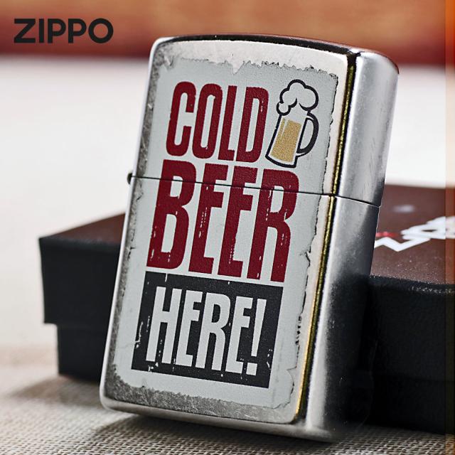 ZIPPO/COLD  BEER コールド　ビア　ストリートクローム　エンボスプリント加工　EP-KE画像2
