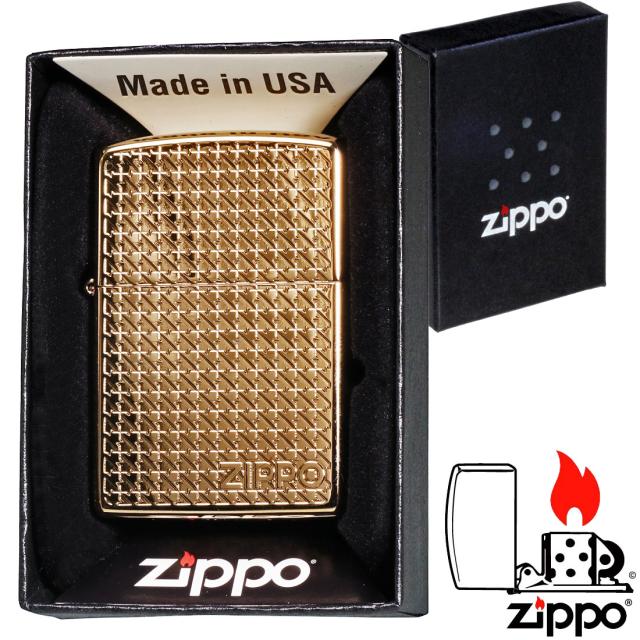 ZIPPO/ハウンドトゥース(千鳥格子) 両面デザイン チタンコーティング　HoundStooth G ゴールド　HS-TC-G 画像4