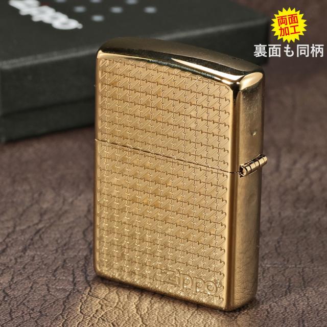 ZIPPO/ハウンドトゥース(千鳥格子) 両面デザイン チタンコーティング　HoundStooth G ゴールド　HS-TC-G 画像6