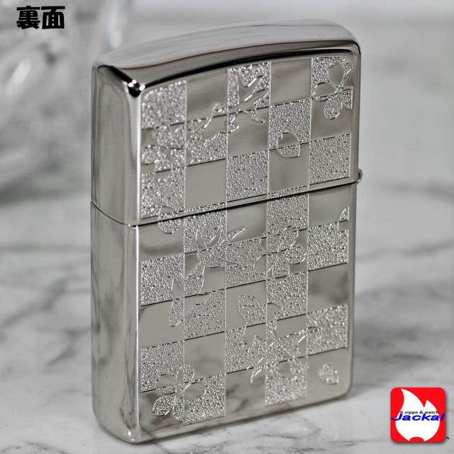 ZIPPO/金魚と桜　ホワイトニッケル 両面エッチング　プリント　KINGYOSAKURA画像7