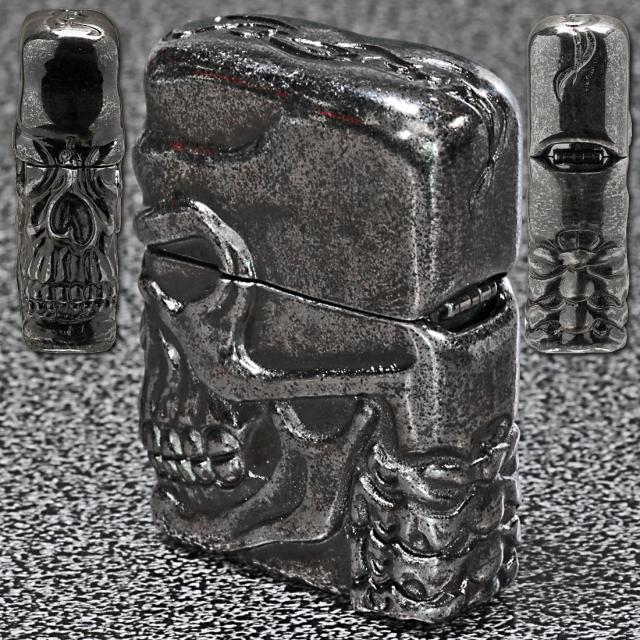 ZIPPO/スカルジャケットBNB ブラックニッケル バレル仕上げ オイルライター ドクロ SPECIAL-SKULL-BNB画像4