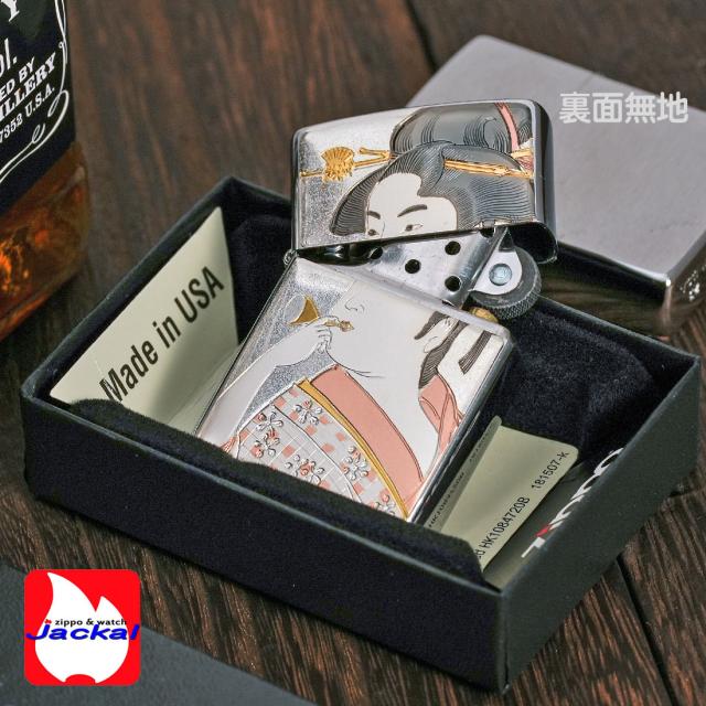 ZIPPO/和板 電鋳版プレート ビードロを吹く女　＃200　ブラッシュクローム　WB-BIDORO画像3