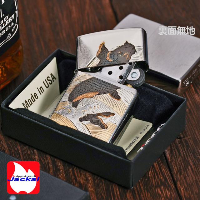 ZIPPO/和板 跳ね鯉　＃200　ブラッシュクローム　WB-HANEGOI画像3
