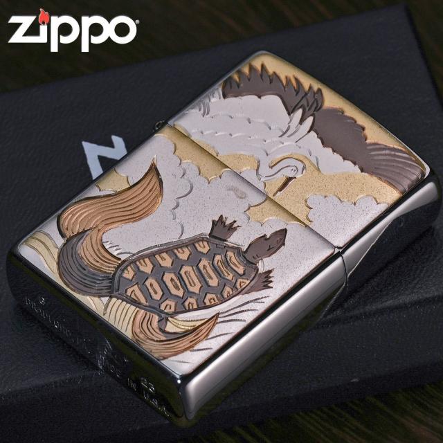 ZIPPO/和板 電鋳版プレート 鶴亀　＃200　ブラッシュクローム　WB-TSURUKAME画像4