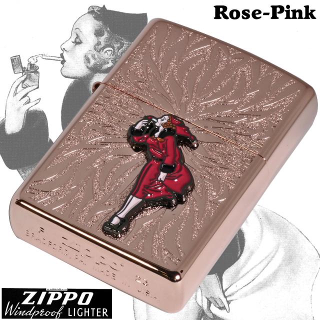 ZIPPO/大人気「WINDY」メタル貼り　ローズピンク エッチング　WINDY-Metal-RP画像2