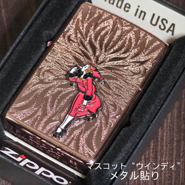 ZIPPO/大人気「WINDY」メタル貼り　ローズピンク エッチング　WINDY-Metal-RP画像4