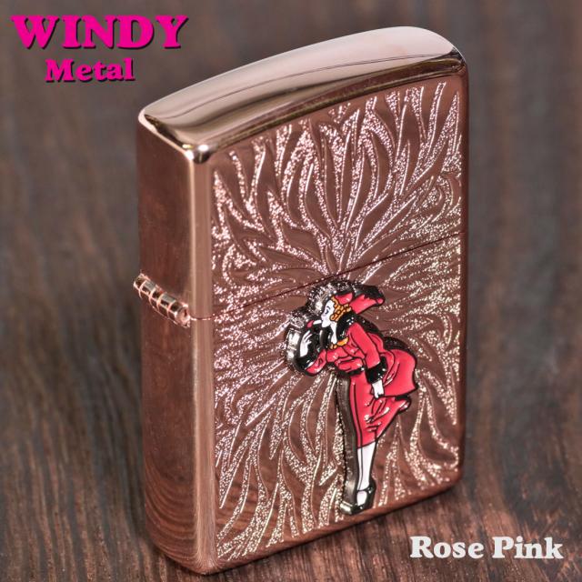 ZIPPO/大人気「WINDY」メタル貼り　ローズピンク エッチング　WINDY-Metal-RP画像7