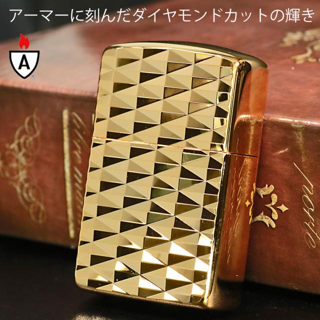 ZIPPO/ARMOR アーマー　鎧　ダイヤカット 2面彫刻　＃162ゴールドメッキ加工 162G-2DC画像2