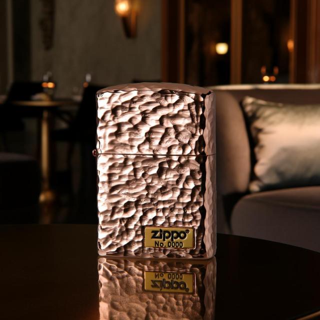 ZIPPO/アーマー ハンマートーン(つち目)5面加工 リューター仕上げ メタル貼り シリアルナンバー入り ピンクゴールドメッキ 162PG-Z5HAMMER2画像7