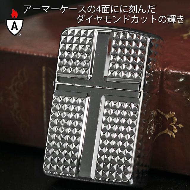 ZIPPO/ARMOR アーマー　鎧　ダイヤカット 4面彫刻　＃162 シルバーメッキ加工 162S-4CRDC画像2