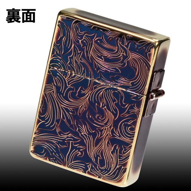 ZIPPO/ 1935 復刻 レプリカ アラベスク金イブシ 両面エッチング ZIPPOロゴ入り 1935ARB-GI画像3