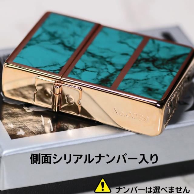 ZIPPO/1935 復刻　レプリカ 限定　ジッポー　シリアルNo.入　ゴールド&ターコイズブルー　1935EPG-TBL画像5