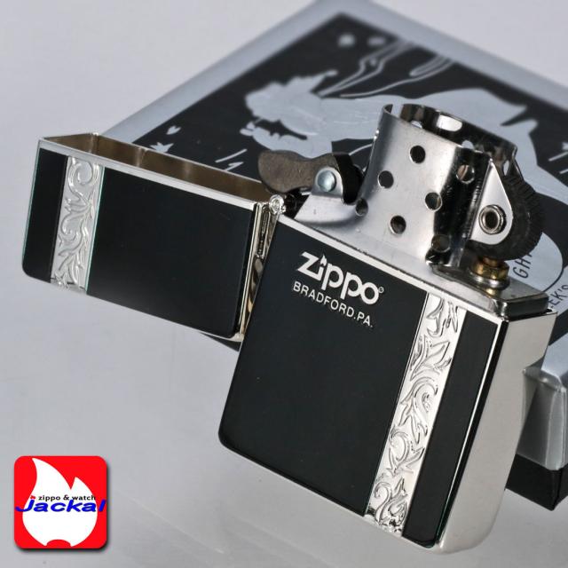 ZIPPO/1935 復刻レプリカ バーチカル アラベスク  ブラック 銀メッキ 1935VERS画像4