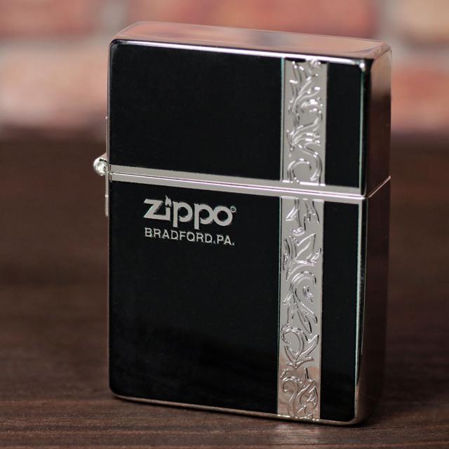 ZIPPO/1935 復刻レプリカ バーチカル アラベスク  ブラック 銀メッキ 1935VERS画像6