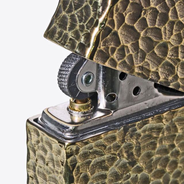 ZIPPO/フルメタルジャケット ハンマートーン ツチ目 全面加工 真鍮メッキいぶし仕上げ 2FMJ-BI画像3