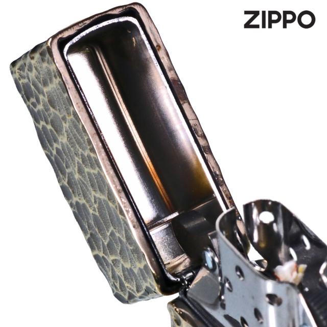 ZIPPO/フルメタルジャケット ハンマートーン ツチ目 全面加工 真鍮メッキいぶし仕上げ 2FMJ-BI画像6
