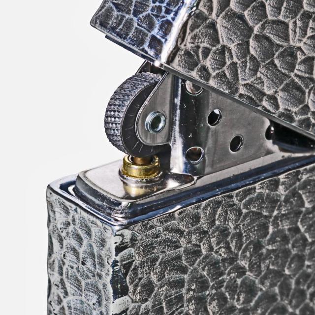 ZIPPO/フルメタルジャケット ハンマートーン ツチ目 全面加工 銀メッキいぶし仕上げ 2FMJ-SI 画像3