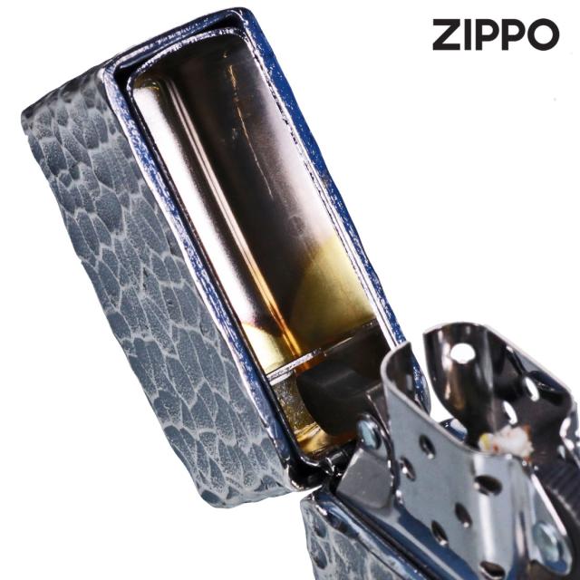 ZIPPO/フルメタルジャケット ハンマートーン ツチ目 全面加工 銀メッキいぶし仕上げ 2FMJ-SI 画像6