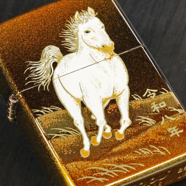ZIPPO/ 2026年　干支「午」 完全受注生産モデル 本金蒔絵 ゴールドユニット　令和八年 　馬　うま　2LAC-HORSE　画像3