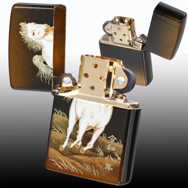 ZIPPO/ 2026年　干支「午」 完全受注生産モデル 本金蒔絵 ゴールドユニット　令和八年 　馬　うま　2LAC-HORSE　画像4