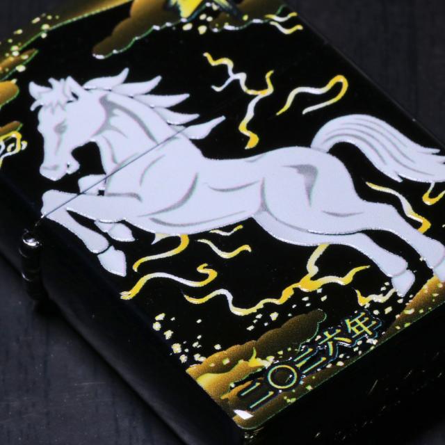 ZIPPO 令和八年干支「午」 完全受注生産モデル 黒チタンコーティング 2026年 うま　2TIBK-HORSE画像3