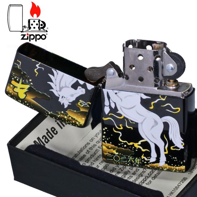 ZIPPO 令和八年干支「午」 完全受注生産モデル 黒チタンコーティング 2026年 うま　2TIBK-HORSE画像4