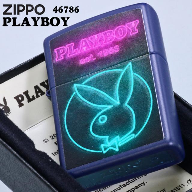 ZIPPO/ PLAYBOY 正規ライセンス プレイボーイ ネイビーマット ネオンデザイン US 2025秋冬モデル 46786 画像2