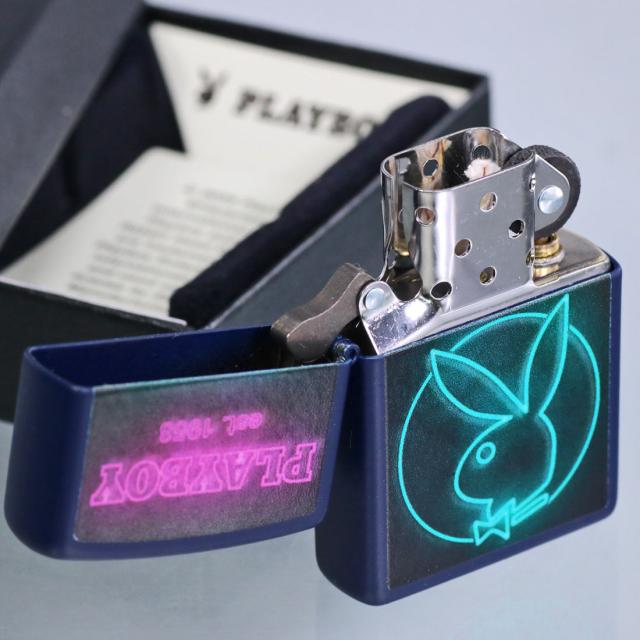 ZIPPO/ PLAYBOY 正規ライセンス プレイボーイ ネイビーマット ネオンデザイン US 2025秋冬モデル 46786 画像4