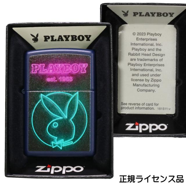 ZIPPO/ PLAYBOY 正規ライセンス プレイボーイ ネイビーマット ネオンデザイン US 2025秋冬モデル 46786 画像5