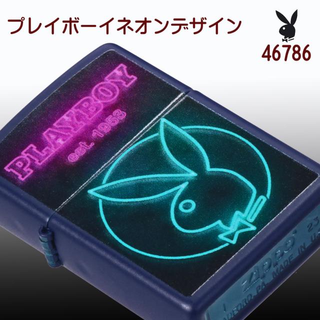 ZIPPO/ PLAYBOY 正規ライセンス プレイボーイ ネイビーマット ネオンデザイン US 2025秋冬モデル 46786 画像6