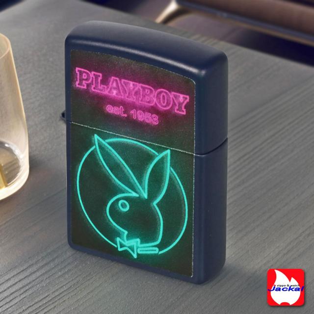 ZIPPO/ PLAYBOY 正規ライセンス プレイボーイ ネイビーマット ネオンデザイン US 2025秋冬モデル 46786 画像7