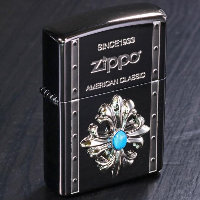 ZIPPO/クロスメタル BLACK ガンメタル 人気のクロスメタルシリーズ I ターコイズ CRBK-I画像4