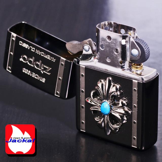 ZIPPO/クロスメタル BLACK ガンメタル 人気のクロスメタルシリーズ I ターコイズ CRBK-I画像5