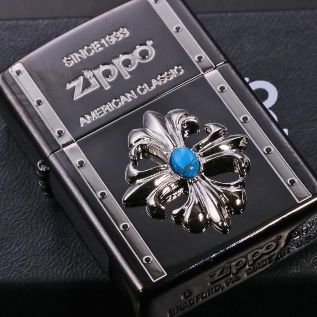 ZIPPO/クロスメタル BLACK ガンメタル 人気のクロスメタルシリーズ I ターコイズ CRBK-I画像6
