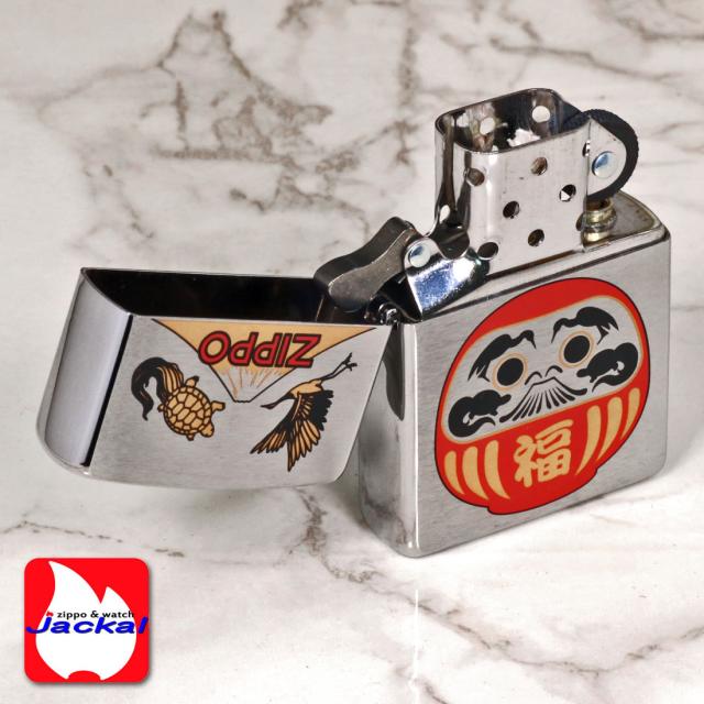 ZIPPO/福達磨(紅)  だるま 縁起柄 鶴亀 富士山 ブラッシュクローム プリント加工 ZIPPOロゴ入り DARUMA-RD画像6