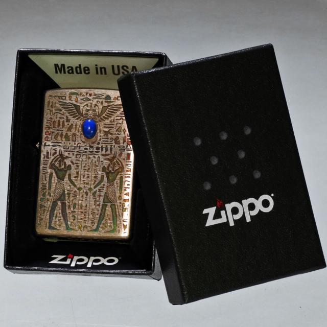 ZIPPO/エジプト神話アヌビス（Anubis） Vintage stple 天然石ラピスラズリ ユーズドフィニッシュ 両面加工 V-Anubis EGV-ANUBIS画像6