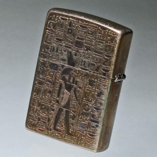ZIPPO/エジプト神話ホルス(Horus) Vintage stple 天然石オニキス ユーズドフィニッシュ 両面加工 V-Horus EGV-HORUS画像7